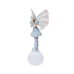Decoris Polyresin Elf on Clear Bauble 21cm,