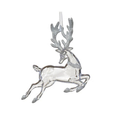 Decoris Hanging Acrylic Deer with Glitter 18cm - Transparent,
