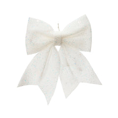 Decoris Polyester Bow Set of 2 Pieces 15cm - White,