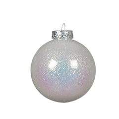 Decoris Shatterproof Bauble with Glitter 8cm - Iris,