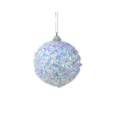 Decoris Foam Bauble with Iridescent Beads 8cm,