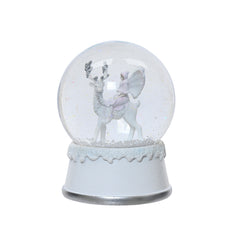 Decoris Polyresin Snowglobe with Elf and Deer 10cm,