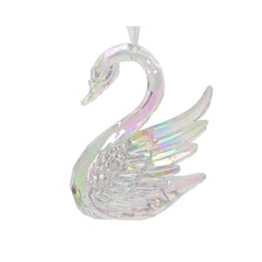 Decoris Hanging Acrylic Swan 10cm - Iris,