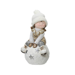 Decoris Magnesium Girl Figure 45cm - Cream,
