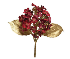 Decoris Polyester Hydrangea on Stem 67cm - Oxblood,