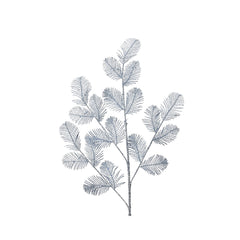 Decoris Spray Leaves with Glitter 72cm - Hazy Blue,