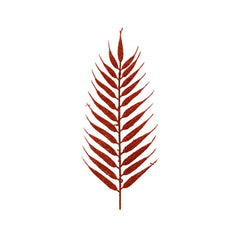 Decoris Plastic Spray Leaves Pack of 4 Pieces with Glitter 42cm - Oxblood,