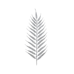 Decoris Plastic Spray Leaves Pack of 4 Pieces with Glitter 42cm - Silver,