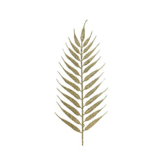 Decoris Plastic Spray Leaves Pack of 4 Pieces with Glitter 42cm - Light Gold,