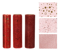 Decoris Polyester Fabric 14 x 200cm - 3 Assorted Red,