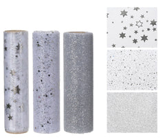 Decoris Polyester Fabric 14 x 200cm - 3 Assorted Champagne