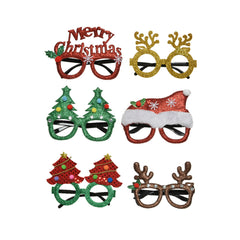 Decoris Plastic Glasses with Festive Décor - 6 Assorted,
