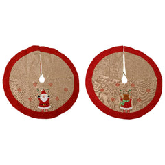 Decoris Polyester Tree Skirt with Embroidered Print 90cm - 2 Assorted,