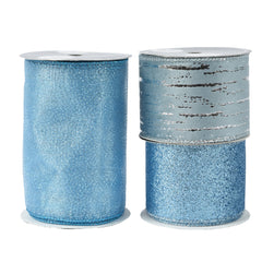 Decoris Polyester Ribbon 270cm - 3 Assorted Light Blue,