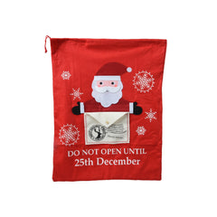 Decoris Polyester Christmas gift Sack with Santa and Envelope 50 x 65cm,