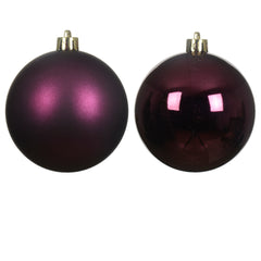 Decoris Shatterproof Bauble Box of 6 Pieces 8cm - Dark Mauve