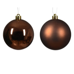 Decoris Shatterproof Bauble Box of 6 Pieces 6cm - Espresso,
