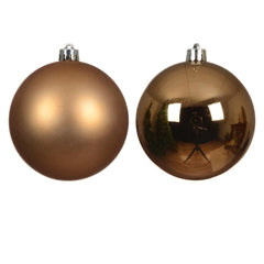 Decoris Shatterproof Bauble Box of 4 Pieces 10cm - Pecan Brown,