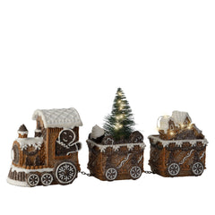 Lumineo BO Polyresin Led Cookie Train 18cm,