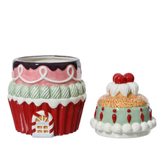 Decoris Dolomite Storage Jar with Cupcake Design 20cm,