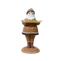 Decoris Polyresin Cake Santa Figure with Tray 35cm,