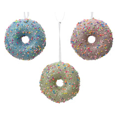 Decoris Hanging Foam Donut 9cm - 3 Assorted,