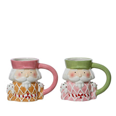 Decoris Dolomite Mug with Sweets Nutcracker Design - 2 Assorted,