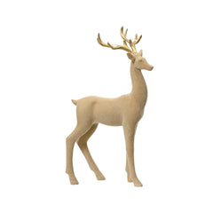 Decoris Polyresin Deer with Velvet Finish 30cm - Gold,
