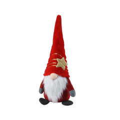 Decoris Polyester Gnome Doorstop 55cm - Red,