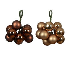 Decoris Glass Bauble Bundle on Wire - Brown,