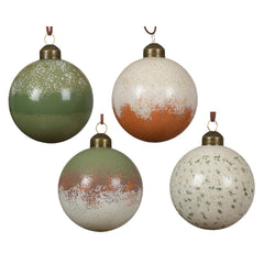 Decoris Glass Bauble with Opaque Finish 10cm - 4 Assorted,