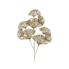 Decoris Polyester Spray Ginkgo with Glitter 70cm,
