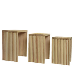 Decoris Paulownia Table Set of 3 Pieces,