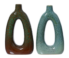 Decoris Porcelain Vase with Shiny Glaze 32cm - 2 Assorted,