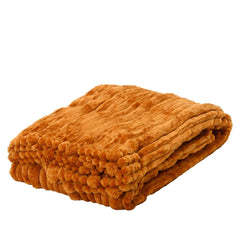 Decoris Polyester Throwover with Irregular Stripes 130 x 170cm - Orange,