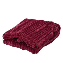 Decoris Polyester Throwover with Irregular Stripes 130 x 170cm - Pomegranate,