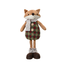 Decoris Polyester Standing Girl Fox 40cm - Green,