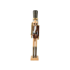 Decoris Pinewood Nutcracker with Sword 76cm - Brown/Natural,