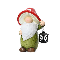 Decoris Magnesium Mushroom Gnome with Lantern 39cm,