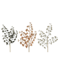 Decoris Spray Leaves with Glitters 78cm - 3 Assorted Colours,