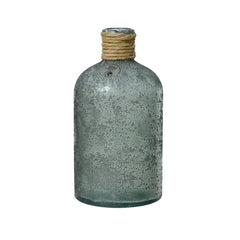 Decoris Recycled Glass Vase with Antique Finish 22cm - Green
