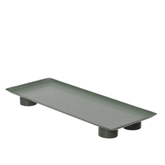 Decoris Iron Rectangular Plate with Base 13 x 34cm - Green
