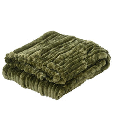 Decoris Polyester Throwover with Irregular Stripes 130 x 170cm - Green,