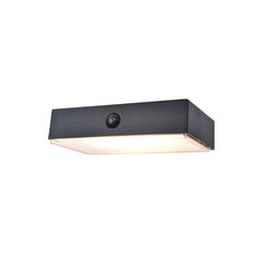 Lutec Fadi Solar Integrated Led Wall Light with Sensor 2700K to 6500K - Matt Black,
