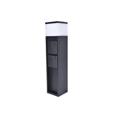 Lutec Mains Bollard Socket Light with Timer 3000K - Matt Black,