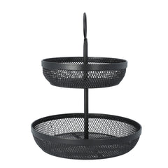 Homla Gridio Two-Story Basket Black 31X26 cm