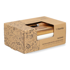 Homla Mooka Butter Dish With Knife White 11X16 cm