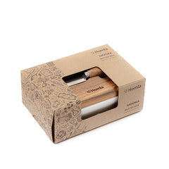 Homla Mooka Butter Dish With Knife White 11X16 cm