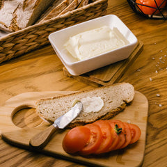 Homla Mooka Butter Dish With Knife White 11X16 cm