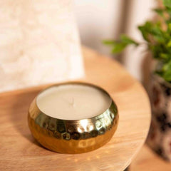 Homla Dritto Scented Candle Golden 9X9X4 cm